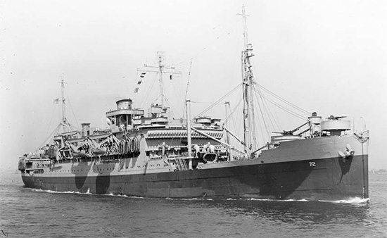 Picture illustrating Troop transport “Susan B. Anthony”, AP-72. The ship left New York Port of Embarkation on 27 February 1944 carrying the 107th Evacuation Hospital across the Antlantic to Northen Ireland, where she arrived 9 March 1944. Photo taken 23 April 1943.