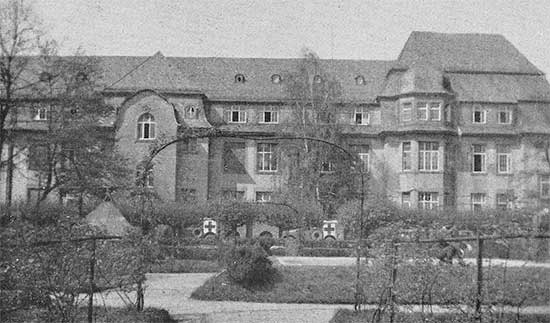 General view of the 34th Evacuation Hospital during its set up in Frankfurt-am-Main, Germany. This was the unit’s first stay on enemy soil. The Hospital remained in Frankfurt from 30 March to 13 April 1945.