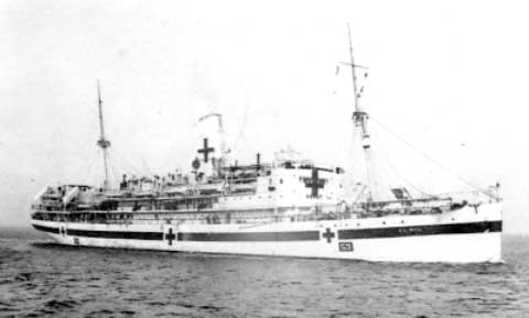 Vintage photograph illustrating His Majesty’s Hospital Ship “El Nil”, No. 53, which carried the 34th Evacuation Hospital across the Atlantic, departing New York POE 12 February 1944. 