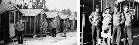 Vintage pictures illustrating some of the Enlisted Men’s barracks and 207th General Hospital Enlisted personnel, while still training at Camp Livingston, Louisiana. Some of the barracks were constructed of cheap materials, with walls covered with tar paper. The new 58th General Hospital unit was stationed at Camp Livingston from January 15, 1943 until August 11,  1943.