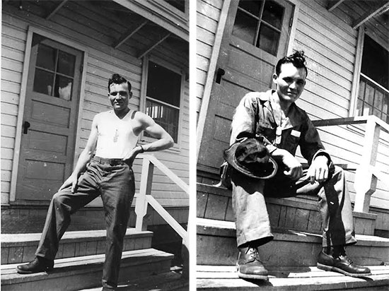 Two pictures of Private Quentin C. Unruh taken while following training at William Beaumont General Hospital, El Paso, Texas. The period was summer of 1943.