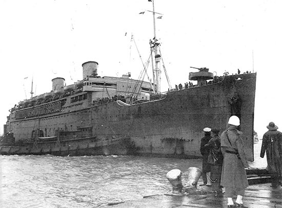 Picture of S/S Mariposa, which carried the 56th Evacuation Hospital from New York, ZI, to Casablanca, French Morocco. Because she was a fast ship, the journey only lasted eight days, from April 16 to April 24, 1943.  