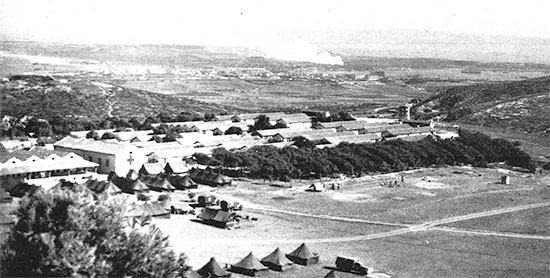 View of Camp Nador, a former French garrison post situated on a hilltop, which would become the 56th Evacuation Hospital’s home in Tunisia from June 11 to September 17, 1943.