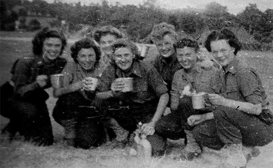 Picture illustrating a group of ANC Officers during the Hospital’s stay near La-Haye-du-Puits, Normandy. The 58th General Hospital site was located at Bolleville.