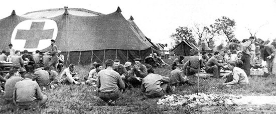 April 24, 1944 First (overseas) Anniversary picnic organized by the 56th Evacuation Hospital for staff and personnel while established at Nocelleto, italy.